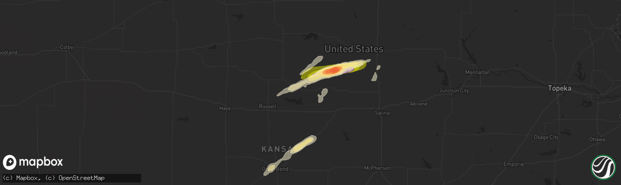 Hail map in Sylvan Grove, KS on September 30, 2014