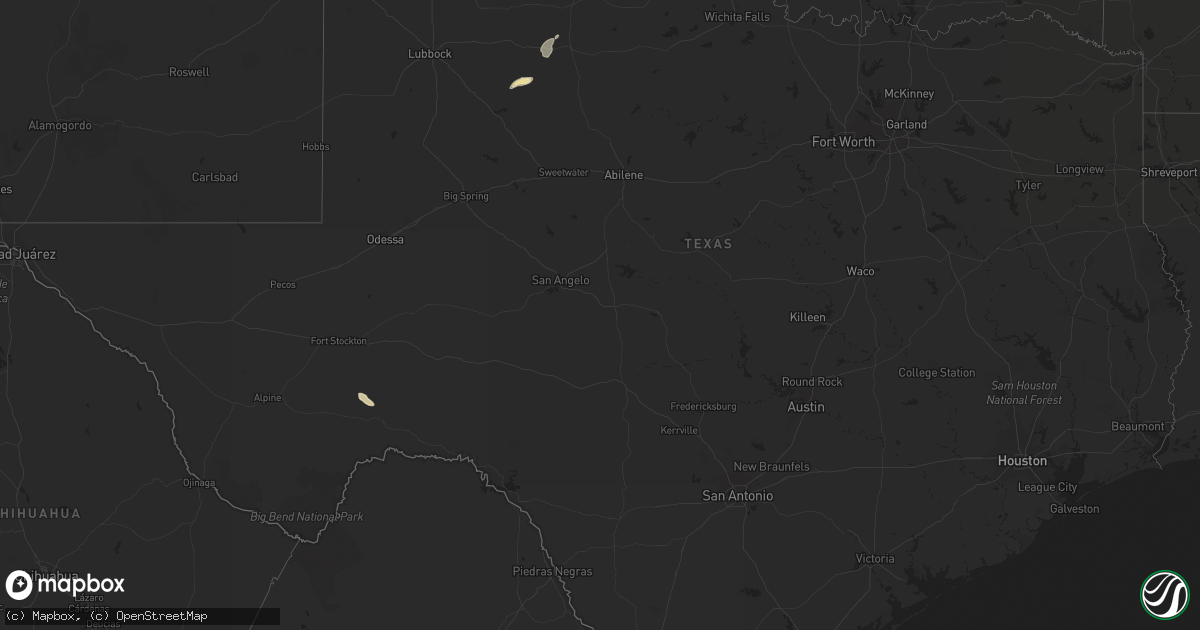 Hail map in Texas on September 30, 2014