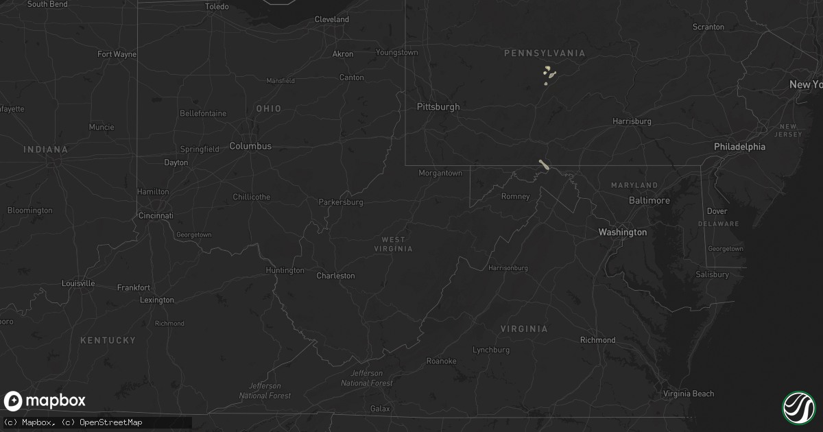 Hail map in West Virginia on September 30, 2014