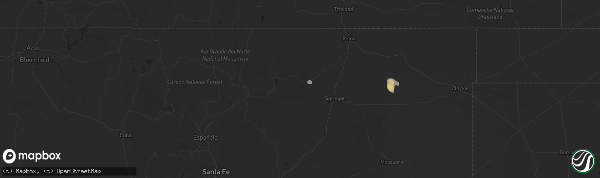 Hail map in Cimarron, NM on September 30, 2015