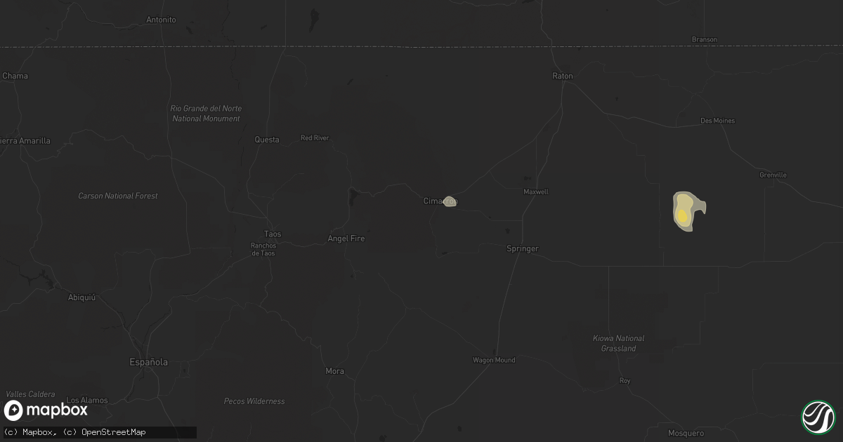 Hail map in Cimarron, NM on September 30, 2015