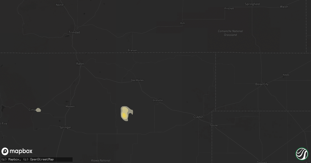 Hail map in Des Moines, NM on September 30, 2015