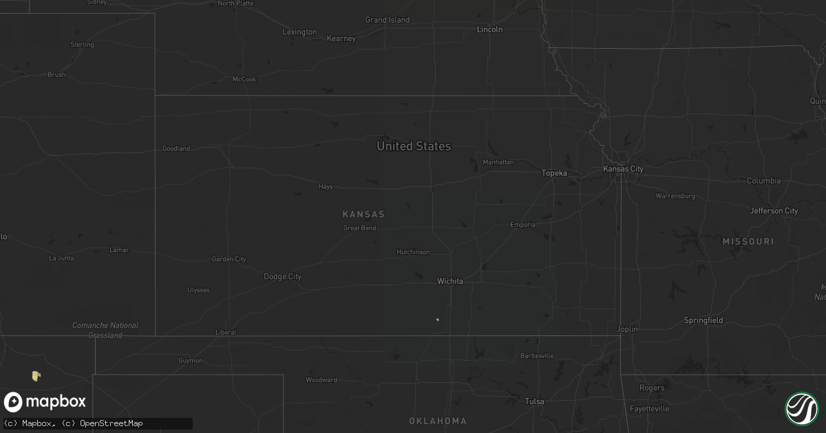 Hail map in Kansas on September 30, 2015