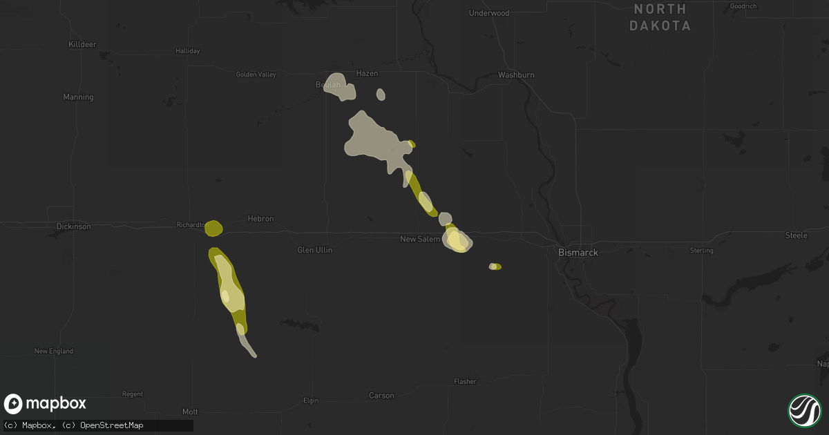 Hail map in New Salem, ND on September 30, 2015