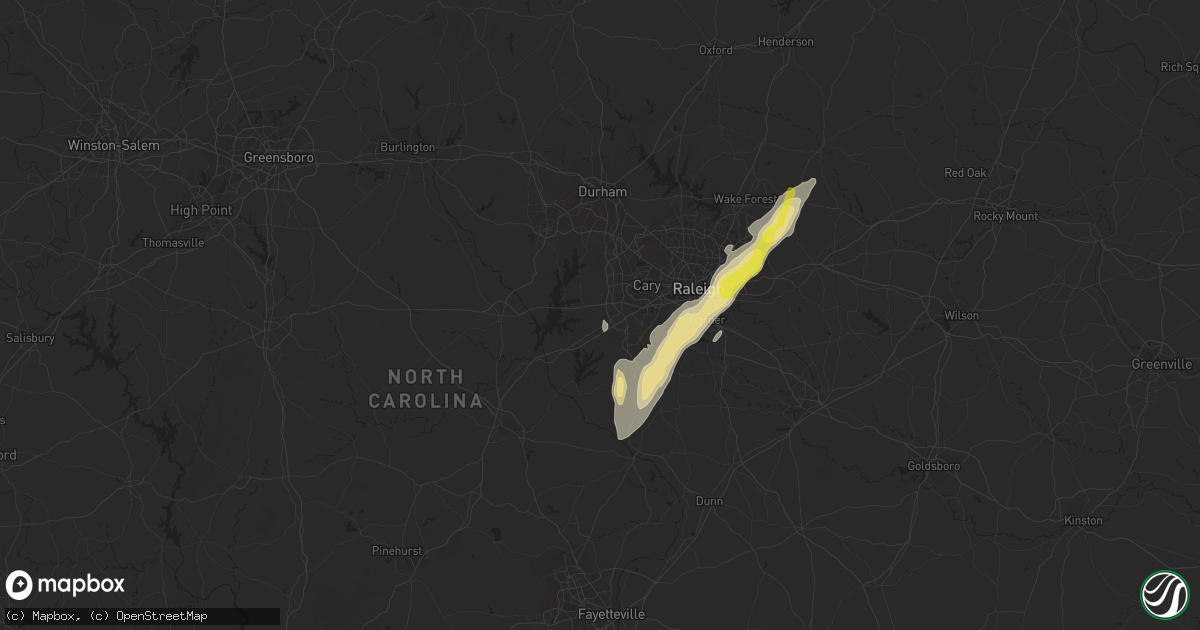 Hail map in Apex, NC on September 30, 2016