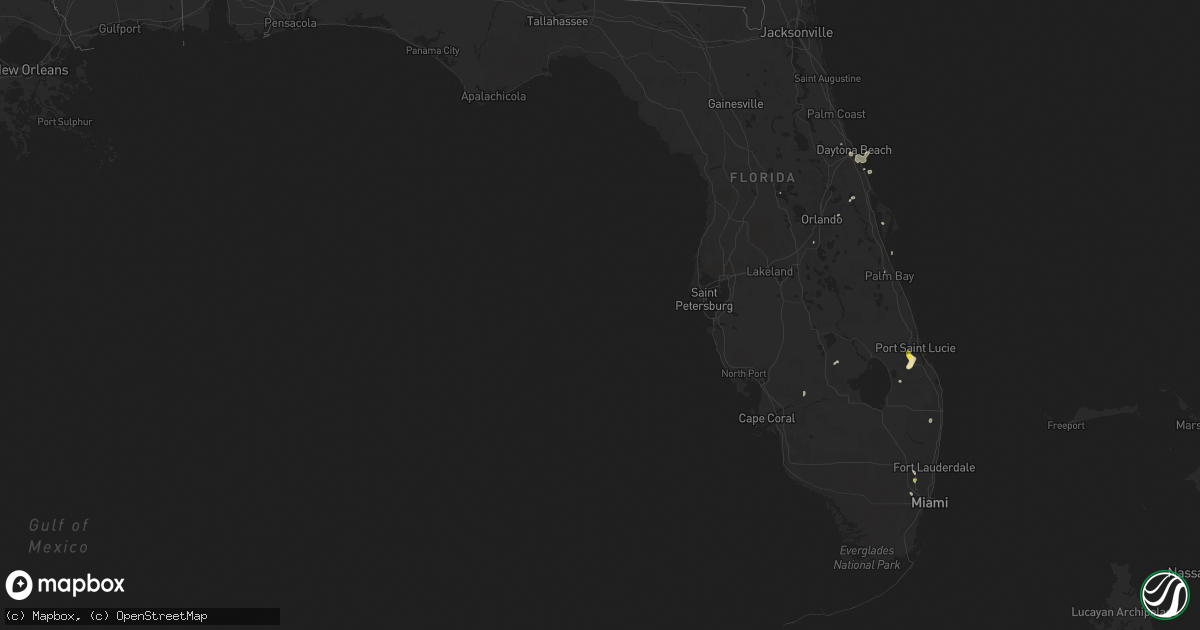 Hail map in Florida on September 30, 2016