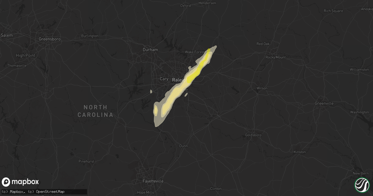 Hail map in Garner, NC on September 30, 2016