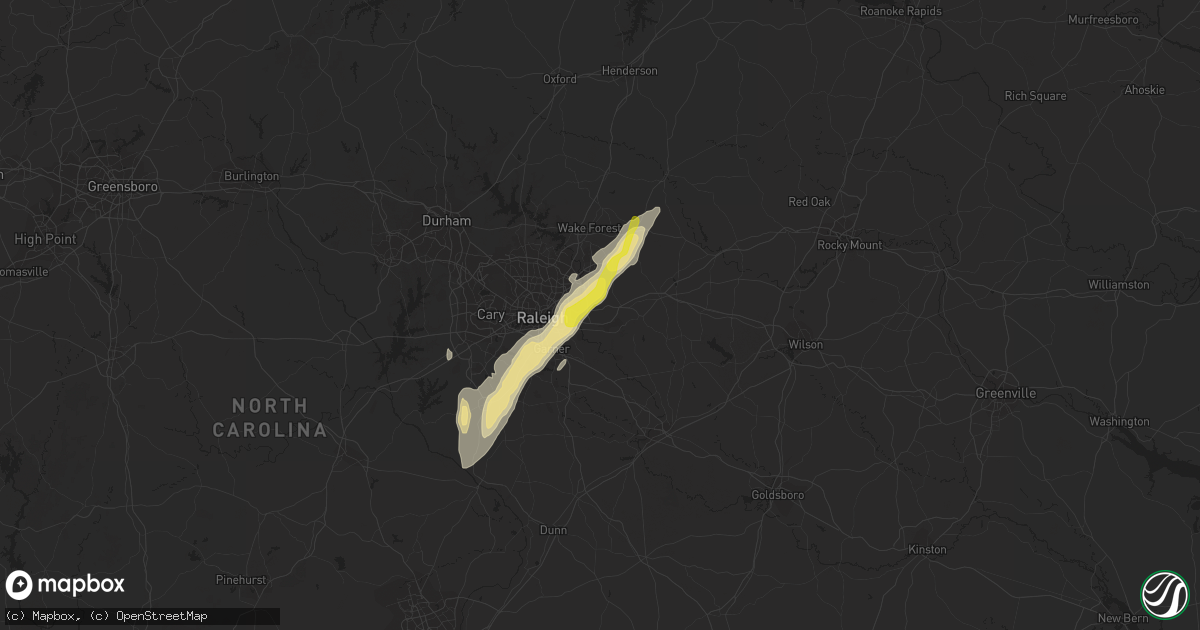 Hail map in Knightdale, NC on September 30, 2016