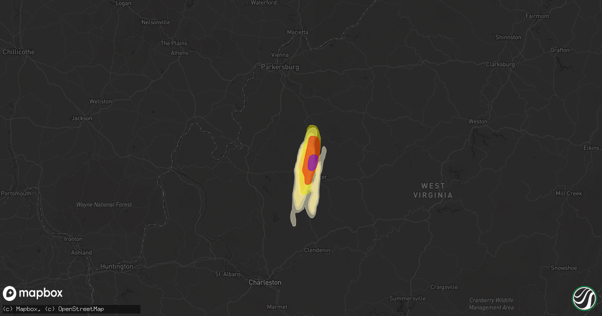 Hail map in Reedy, WV on September 30, 2016