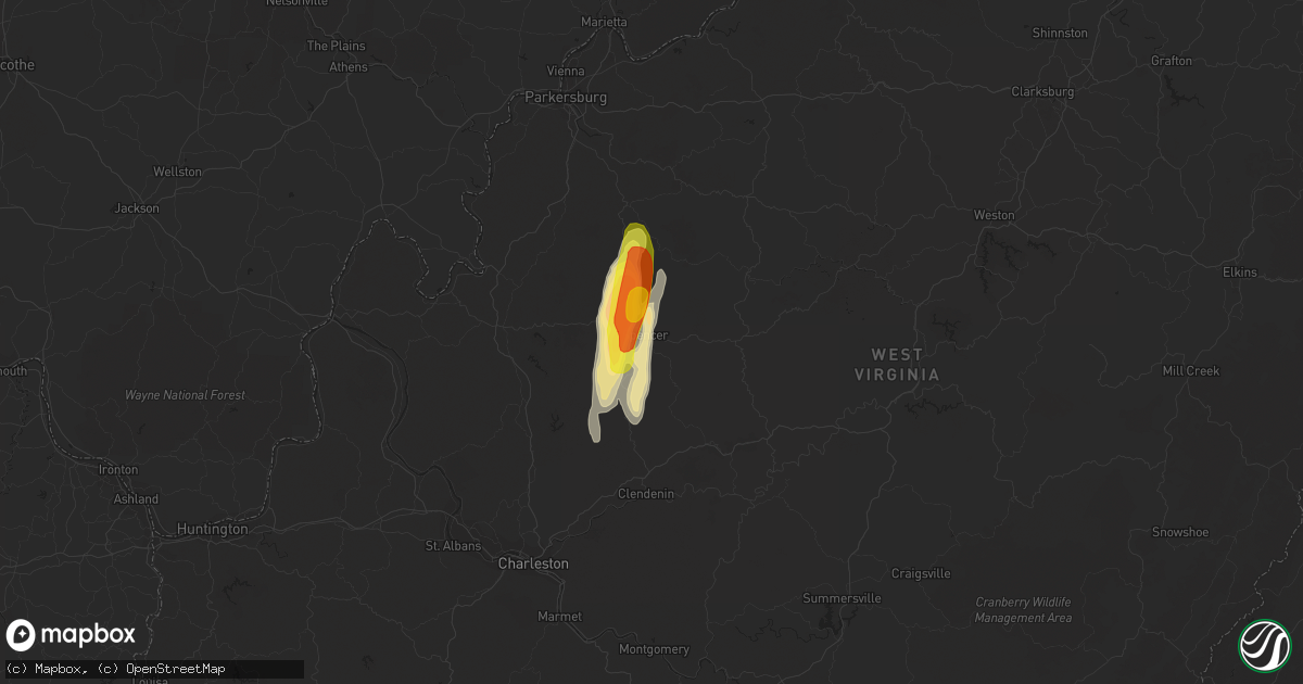 Hail map in Spencer, WV on September 30, 2016