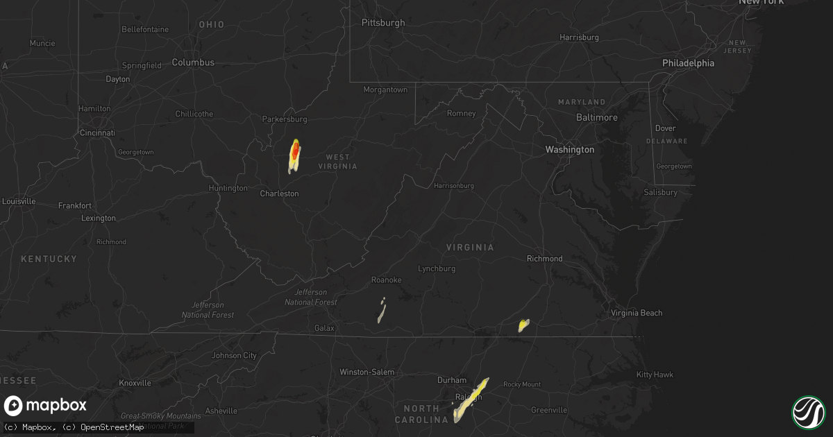 Hail map in Virginia on September 30, 2016