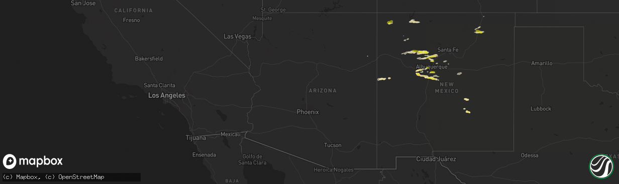 Hail map in Arizona on September 30, 2017