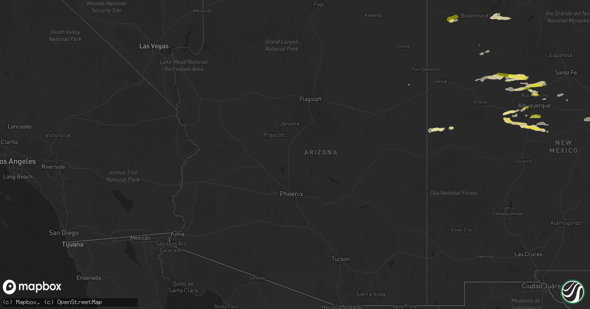 Hail map in Arizona on September 30, 2017