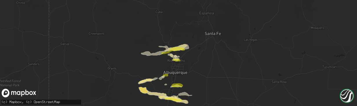 Hail map in Bernalillo, NM on September 30, 2017