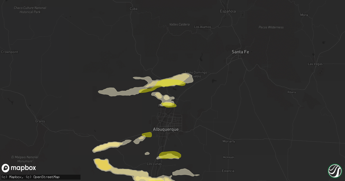 Hail map in Bernalillo, NM on September 30, 2017
