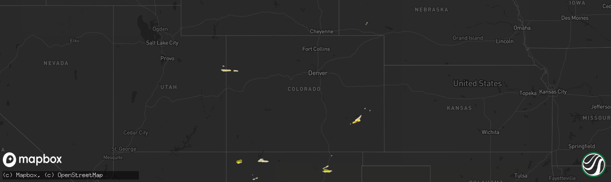 Hail map in Colorado on September 30, 2017