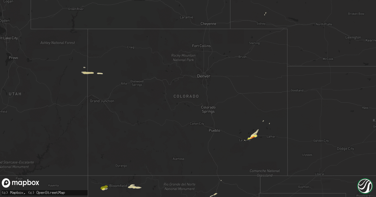Hail map in Colorado on September 30, 2017