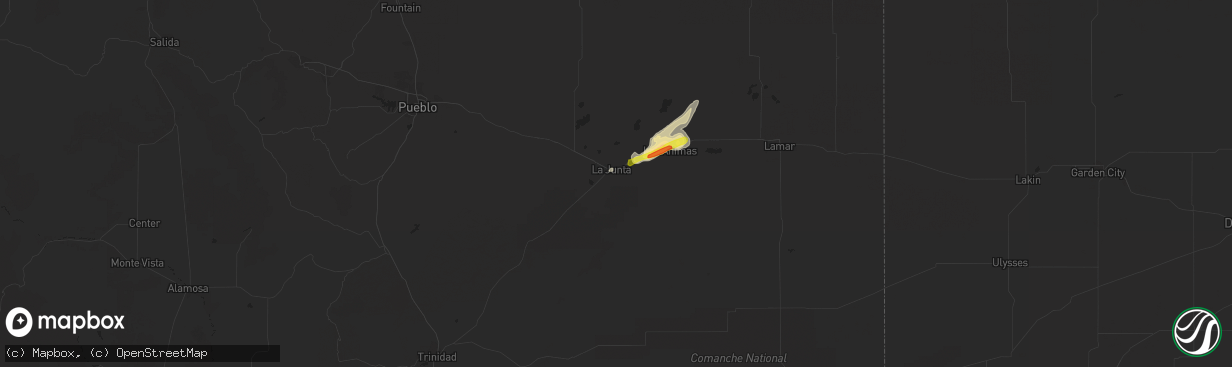 Hail map in La Junta, CO on September 30, 2017