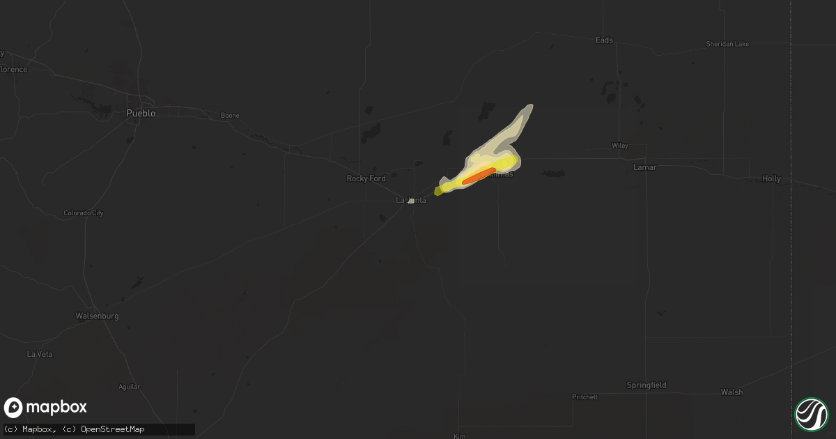 Hail map in La Junta, CO on September 30, 2017