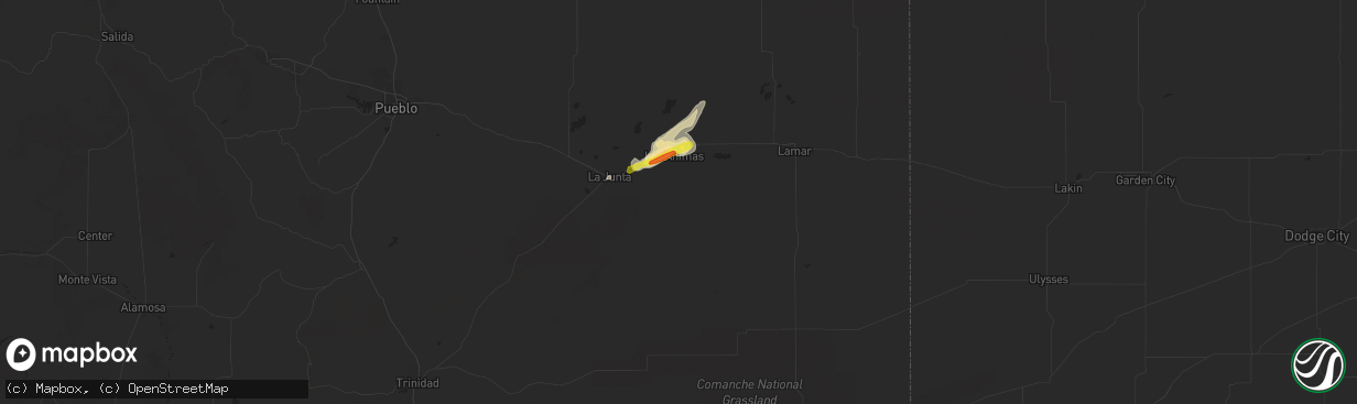 Hail map in Las Animas, CO on September 30, 2017