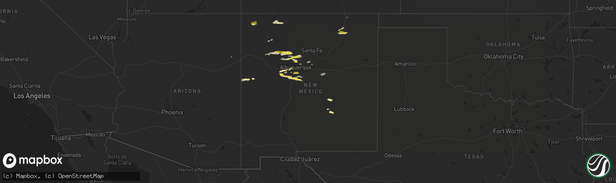 Hail map in New Mexico on September 30, 2017