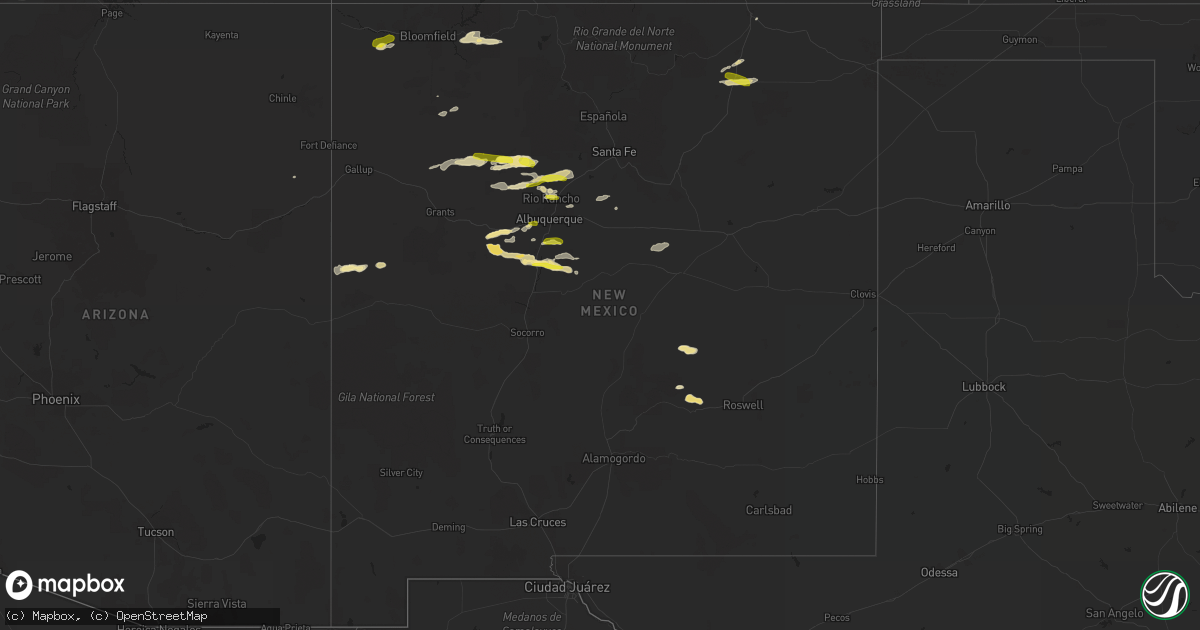 Hail map in New Mexico on September 30, 2017