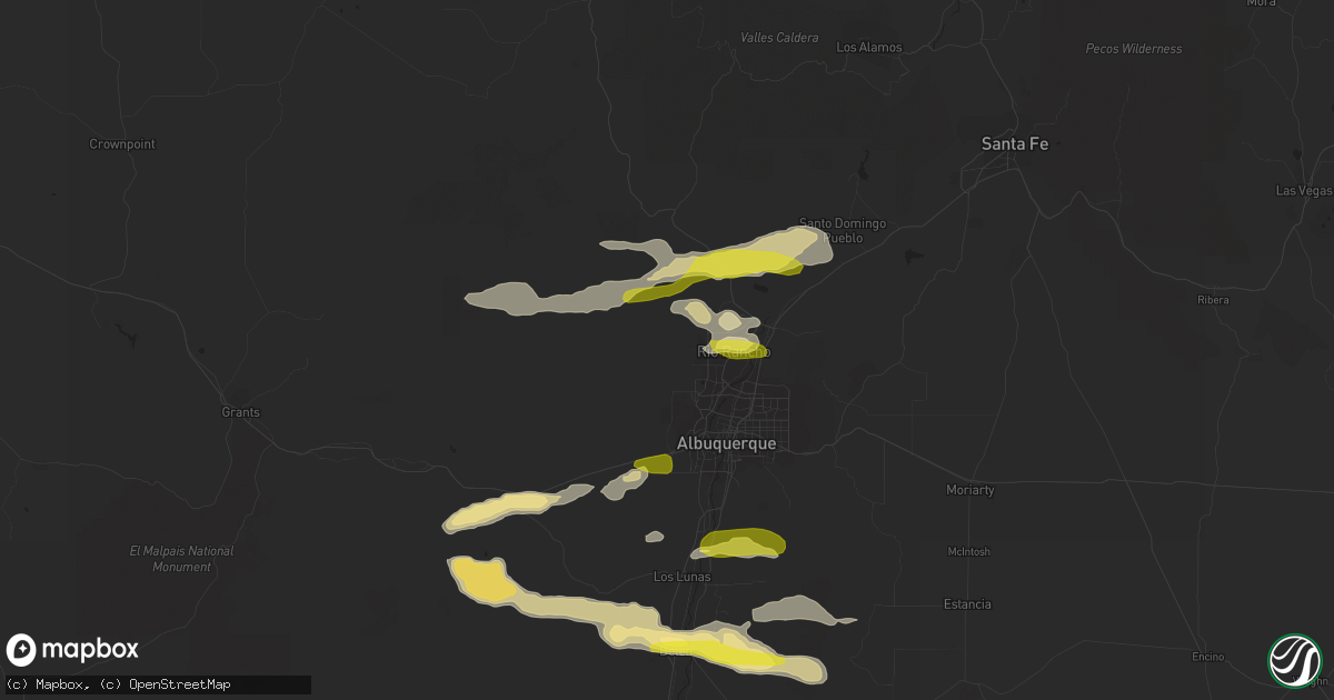 Hail map in Rio Rancho, NM on September 30, 2017