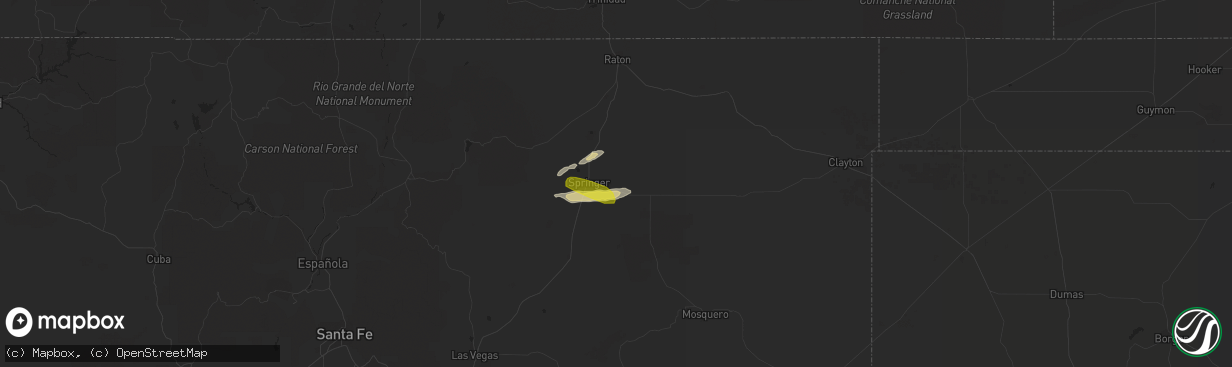 Hail map in Springer, NM on September 30, 2017