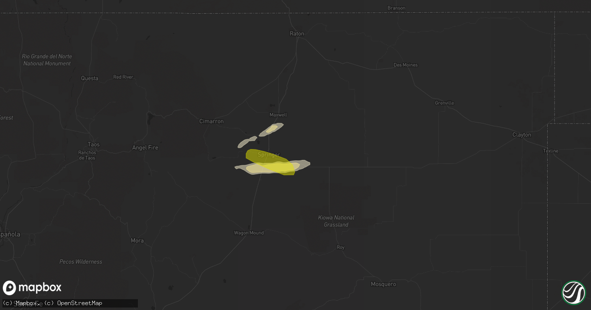 Hail map in Springer, NM on September 30, 2017