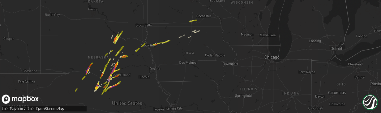 Hail map in Iowa on September 30, 2019