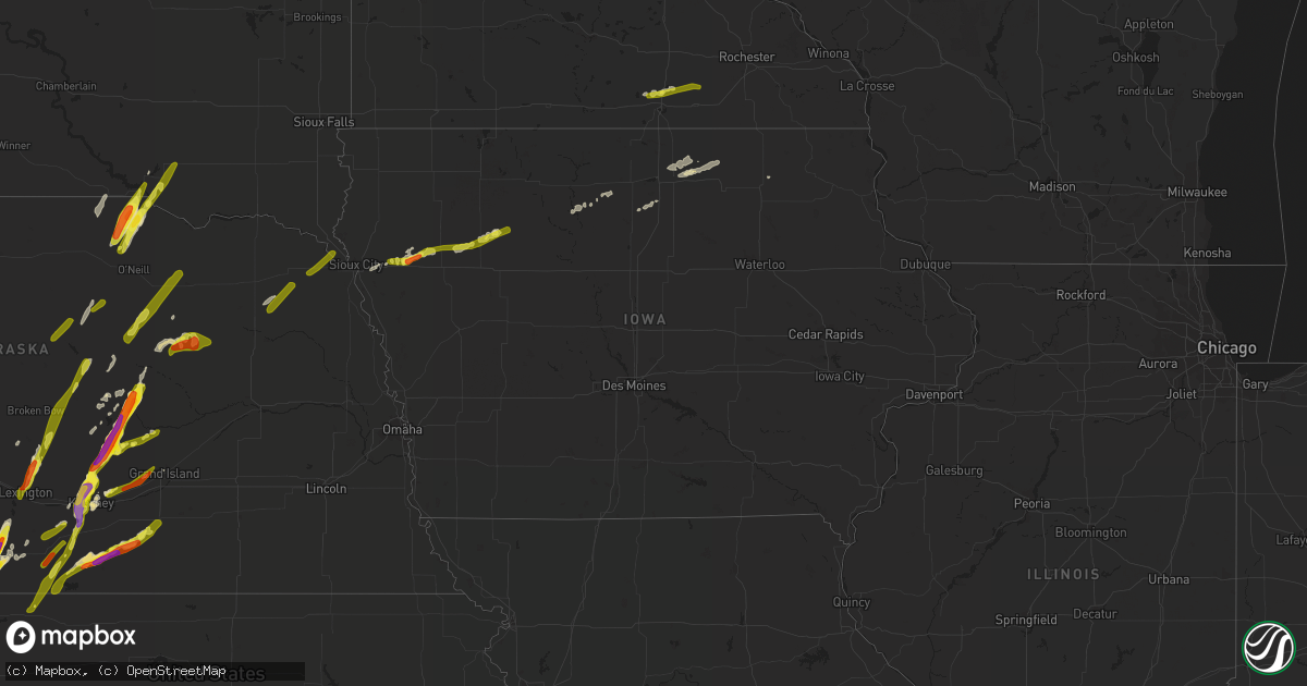 Hail map in Iowa on September 30, 2019