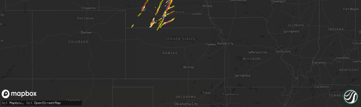 Hail map in Kansas on September 30, 2019