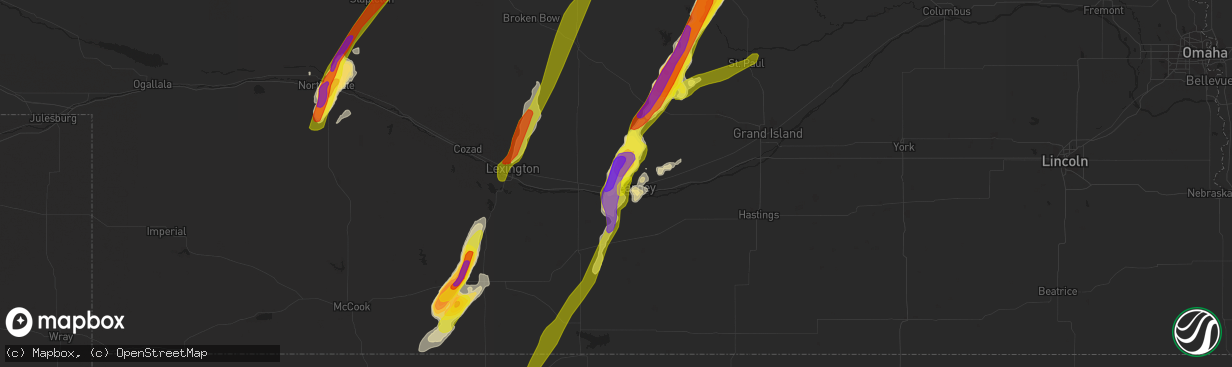 Hail map in Kearney, NE on September 30, 2019