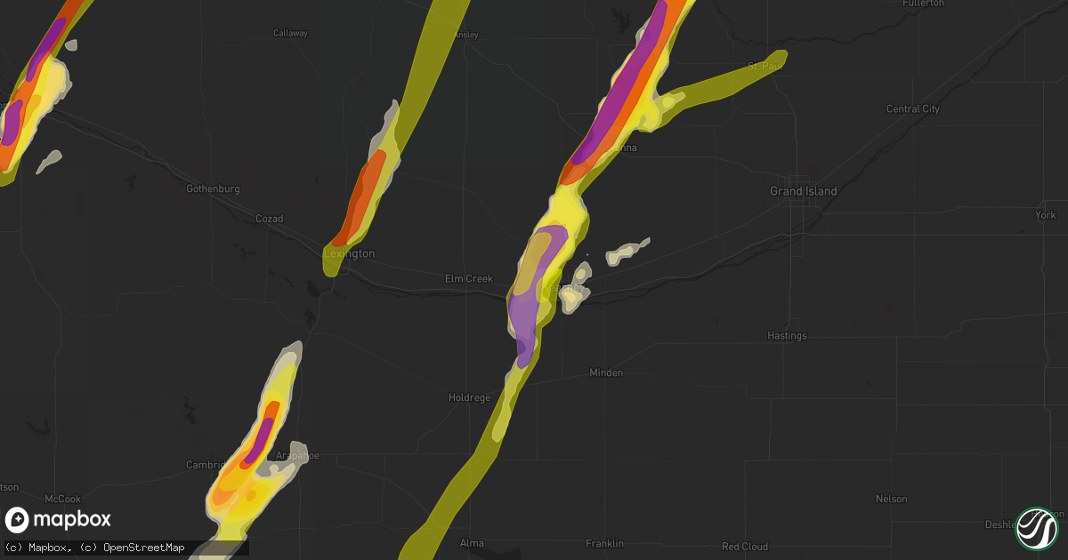 Hail map in Kearney, NE on September 30, 2019