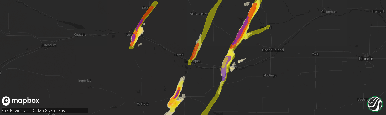 Hail map in Lexington, NE on September 30, 2019