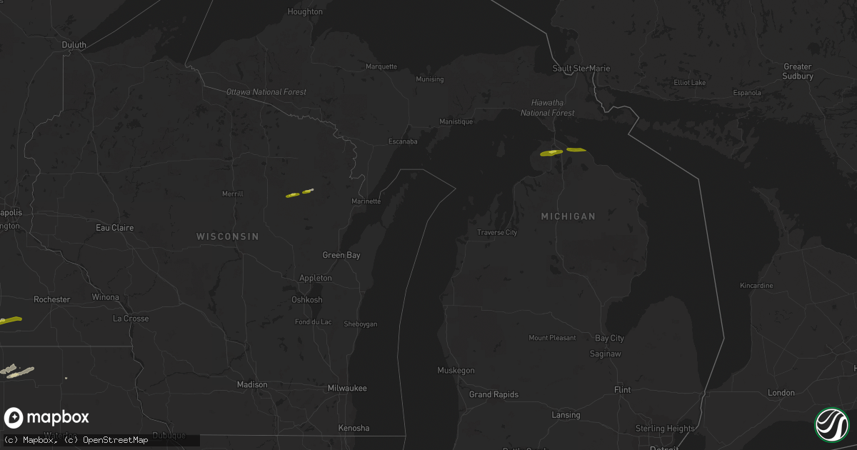 Hail map in Michigan on September 30, 2019
