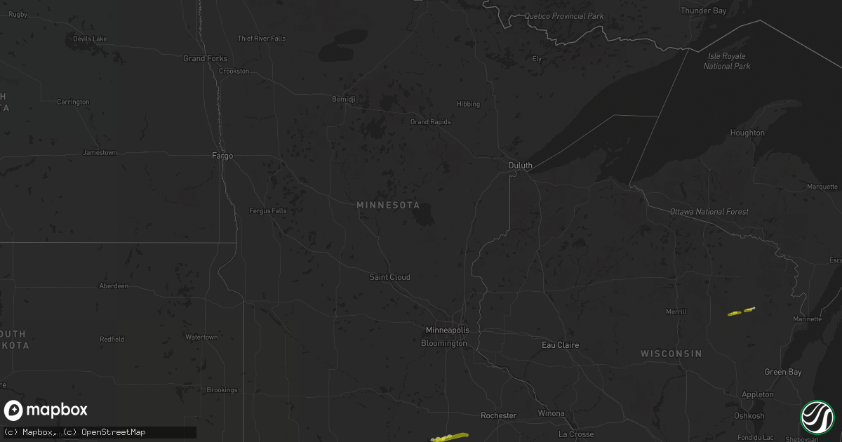 Hail map in Minnesota on September 30, 2019