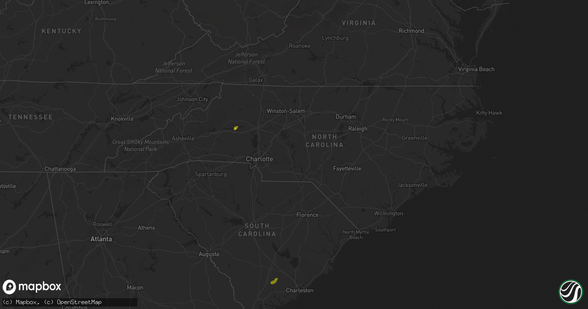 Hail map in North Carolina on September 30, 2019