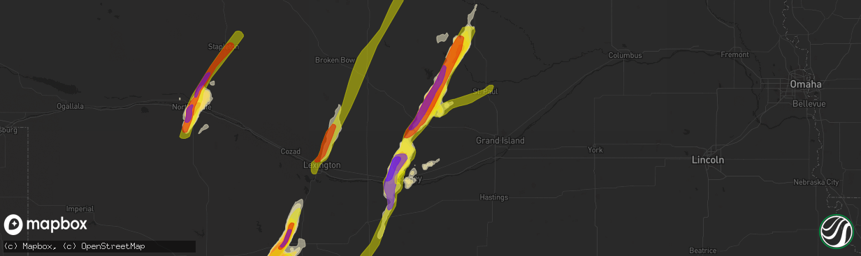 Hail map in Ravenna, NE on September 30, 2019