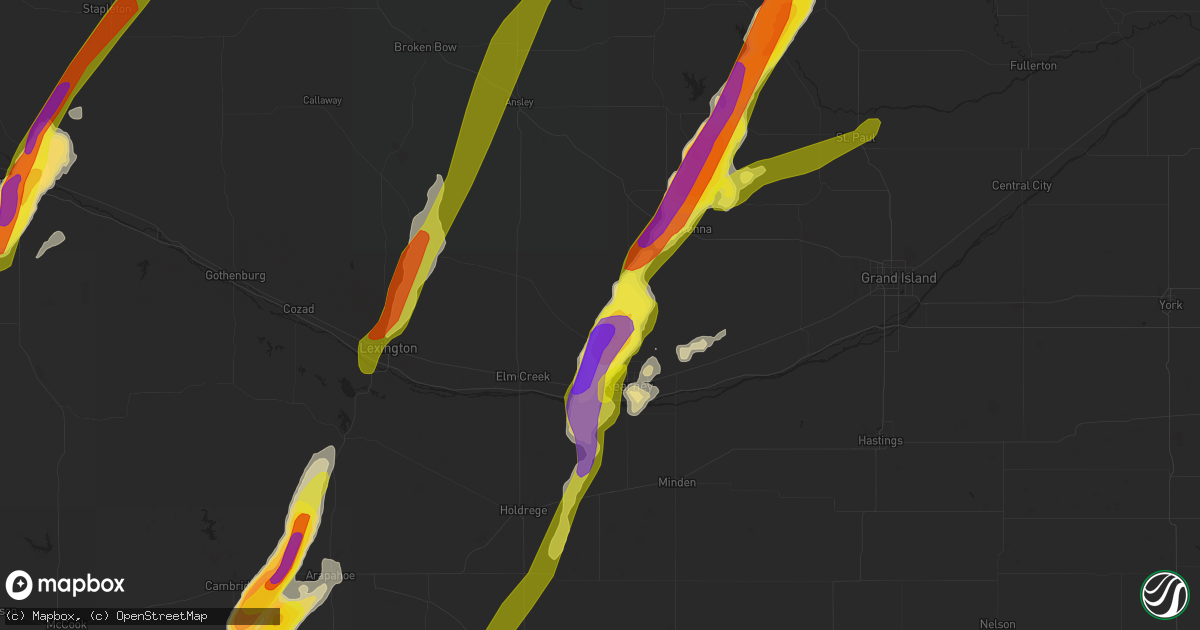 Hail map in Riverdale, NE on September 30, 2019
