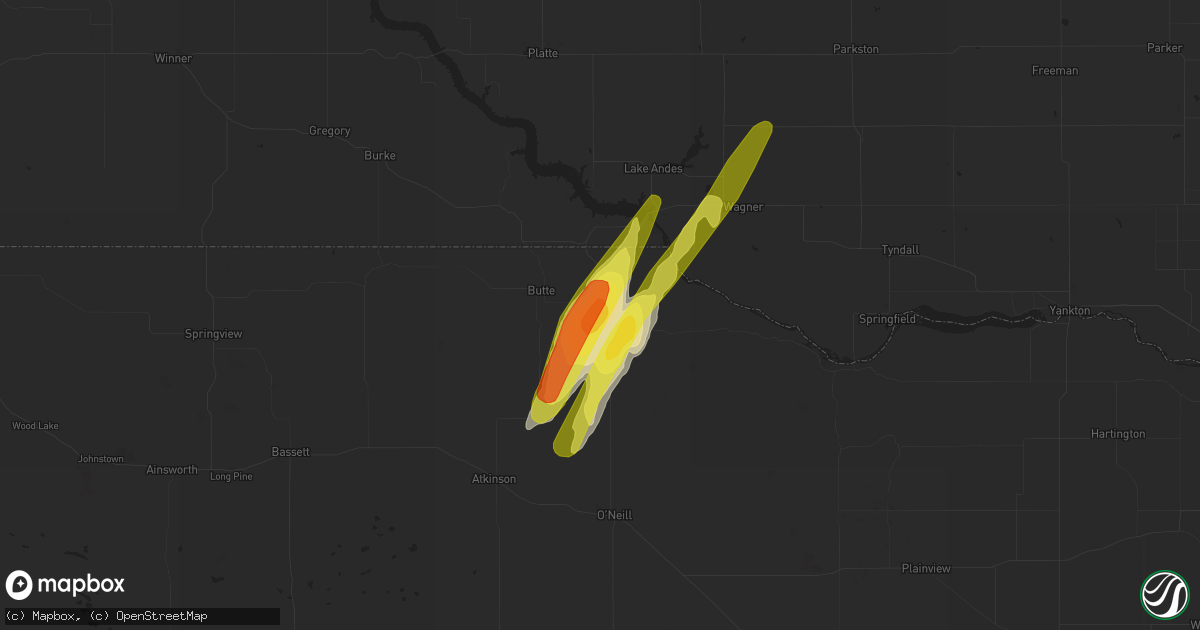 Hail map in Spencer, NE on September 30, 2019