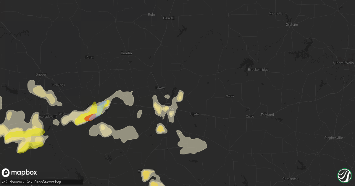 Hail map in Abilene, TX on September 30, 2021