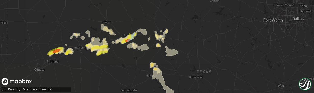 Hail map in Buffalo Gap, TX on September 30, 2021