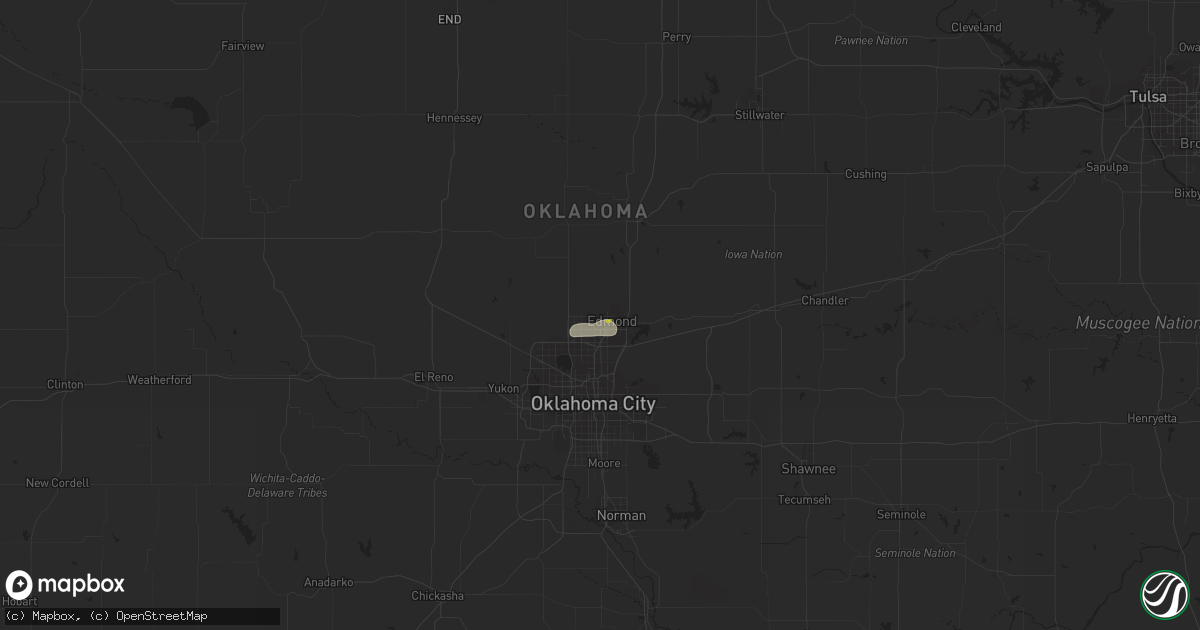 Hail map in Edmond, OK on September 30, 2021