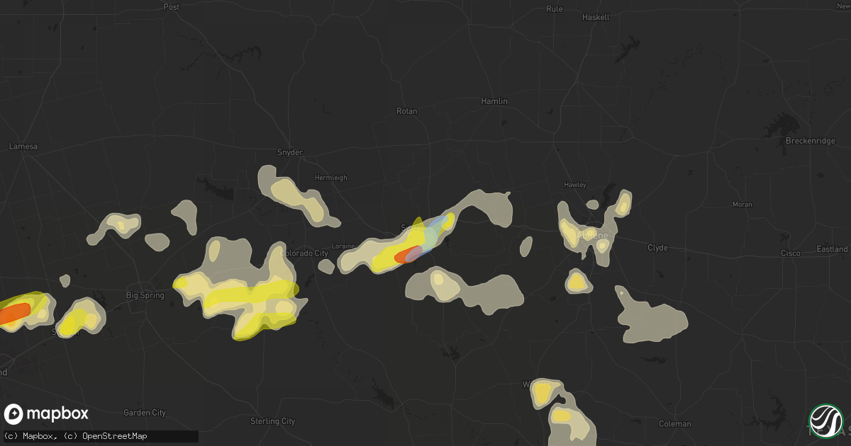 Hail map in Sweetwater, TX on September 30, 2021