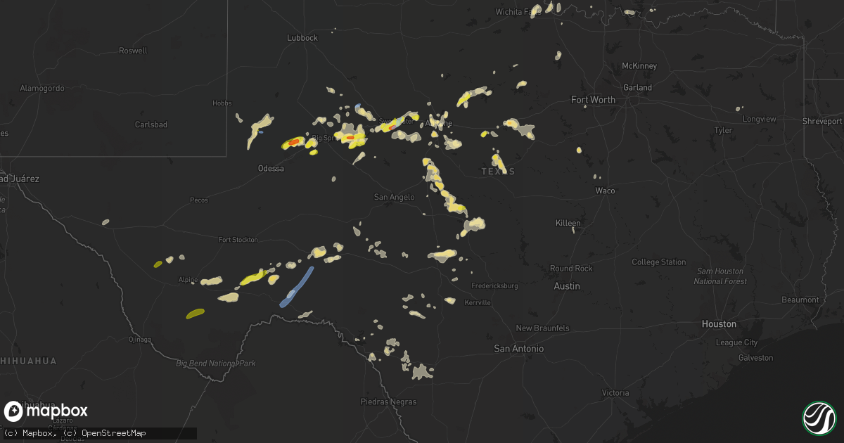 Hail map in Texas on September 30, 2021