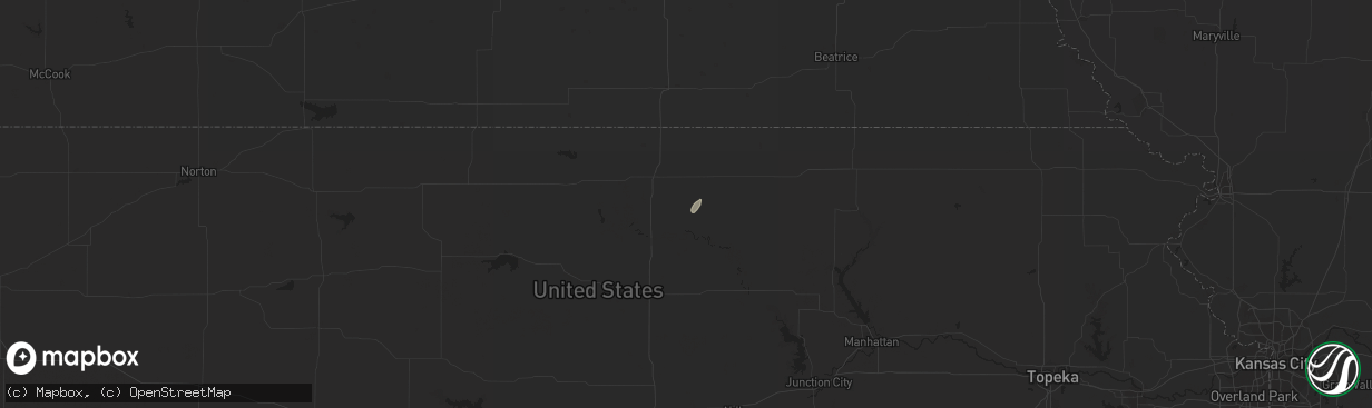 Hail map in Agenda, KS on September 30, 2023