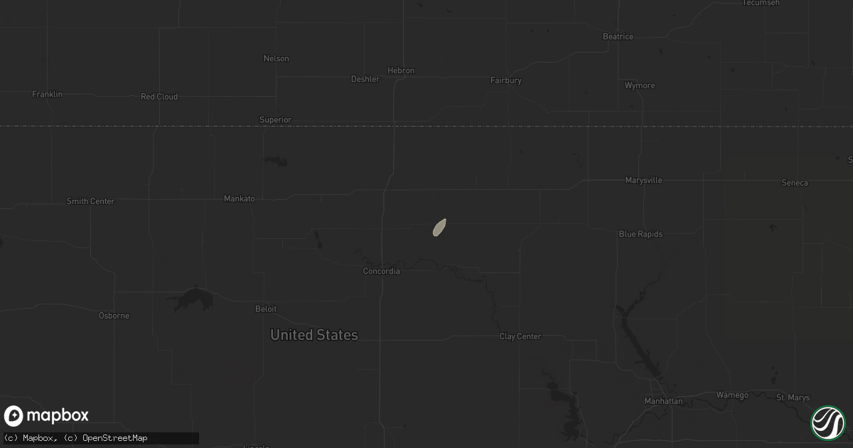 Hail map in Agenda, KS on September 30, 2023