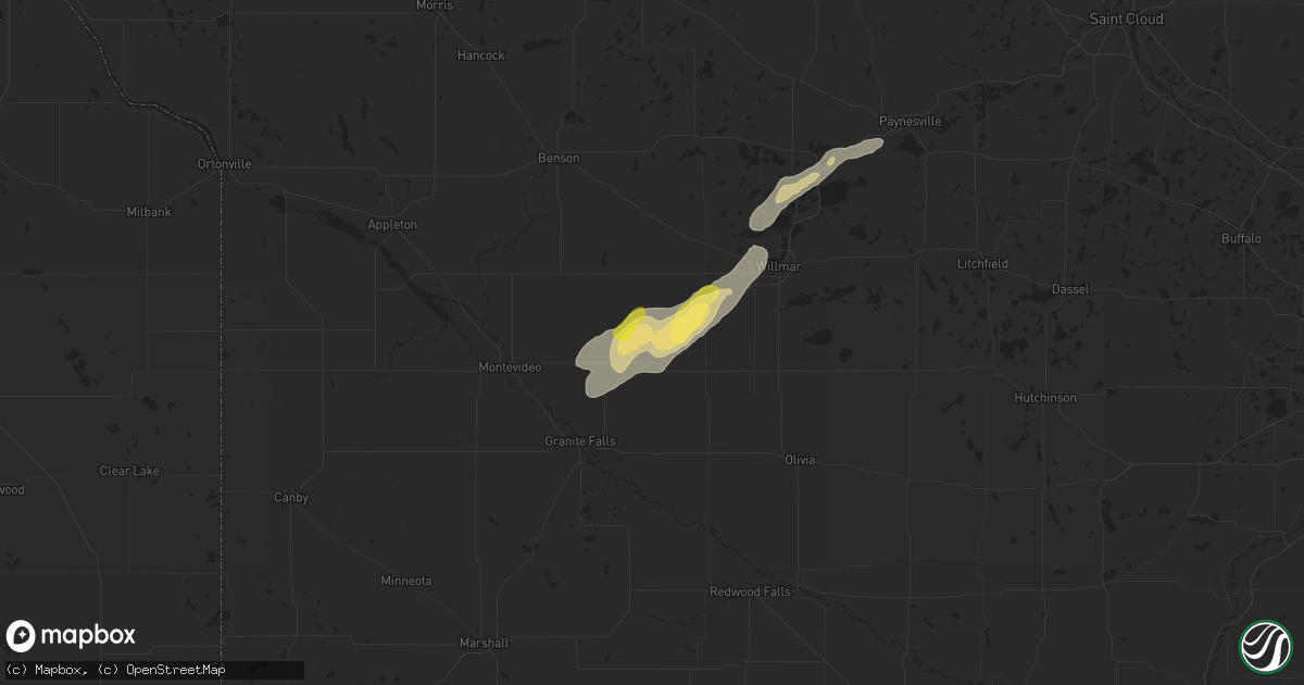 Hail map in Clara City, MN on September 30, 2023
