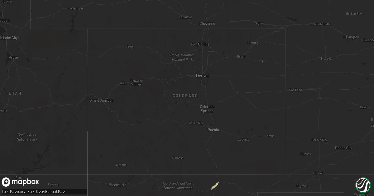 Hail map in Colorado on September 30, 2023